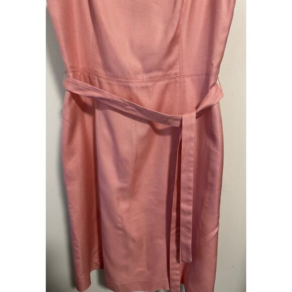 Ann Taylor 100% Silk pink A-line dress with waist sash. - Picture 5 of 9